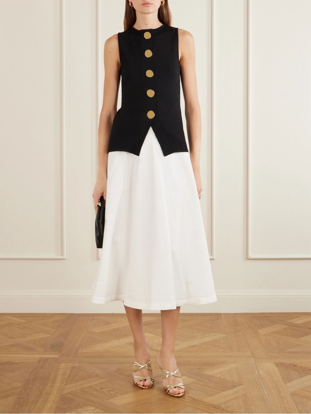 Altuzarra Varda paneled cotton-blend midi skirt NEW!